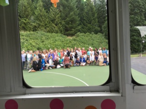 group waiting for ice cream